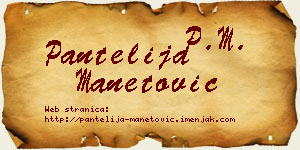Pantelija Manetović vizit kartica